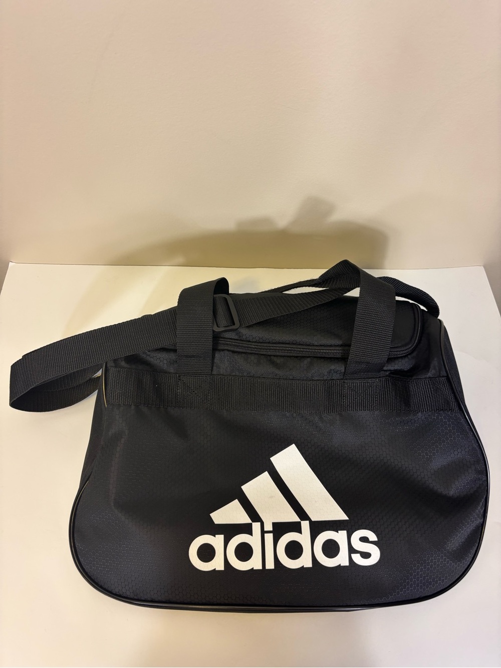 Adidas Black Duffel Shoulder Bag White Logo Gym Travel Unisex 8H